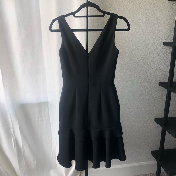 SALONI Stunning Plunge Ruffle Little Black Dress - Picture 3 of 8